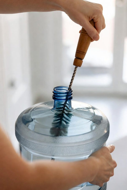 struggling to deep cleaning a 5 gallon water jugs with brush