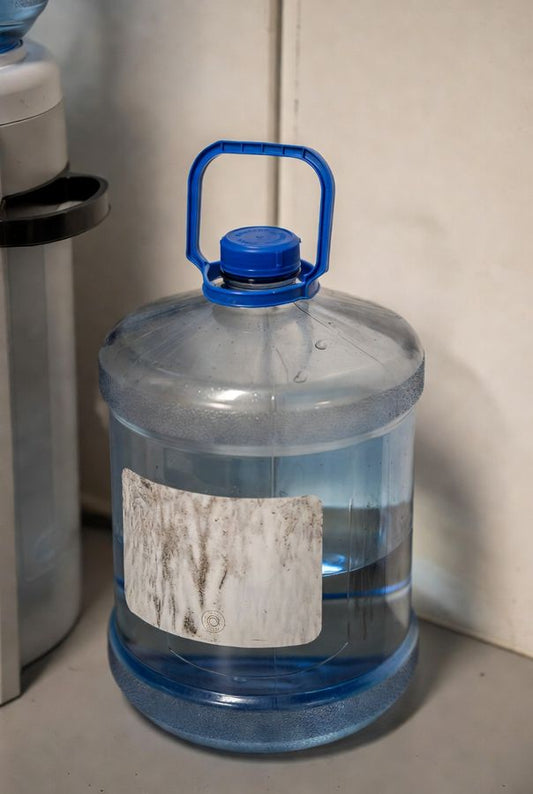 dirty water jug to be filtered before drinking