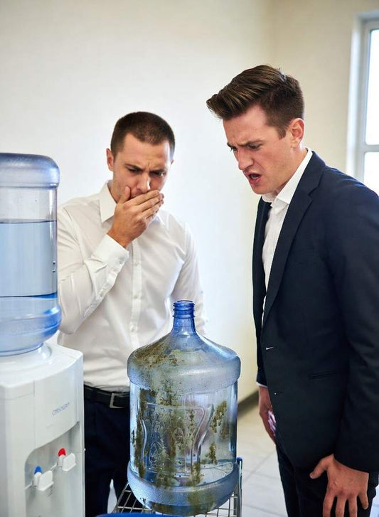 dirty 5 gallon water jug because of bacteria build up that makes it smell