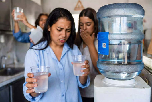 dirty water jug causing bad tasting water from water dispenser