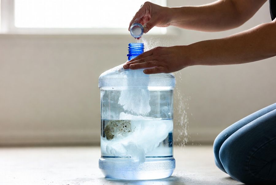 chlorine residue from bleach is dangerous for cleaning water jugs for water dispensers
