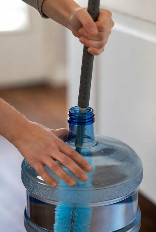scrubbing 5 gallon water jugs makes it worse