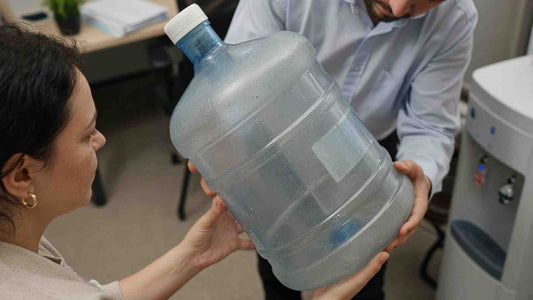 mold build up in 5 gallon water jug being observed