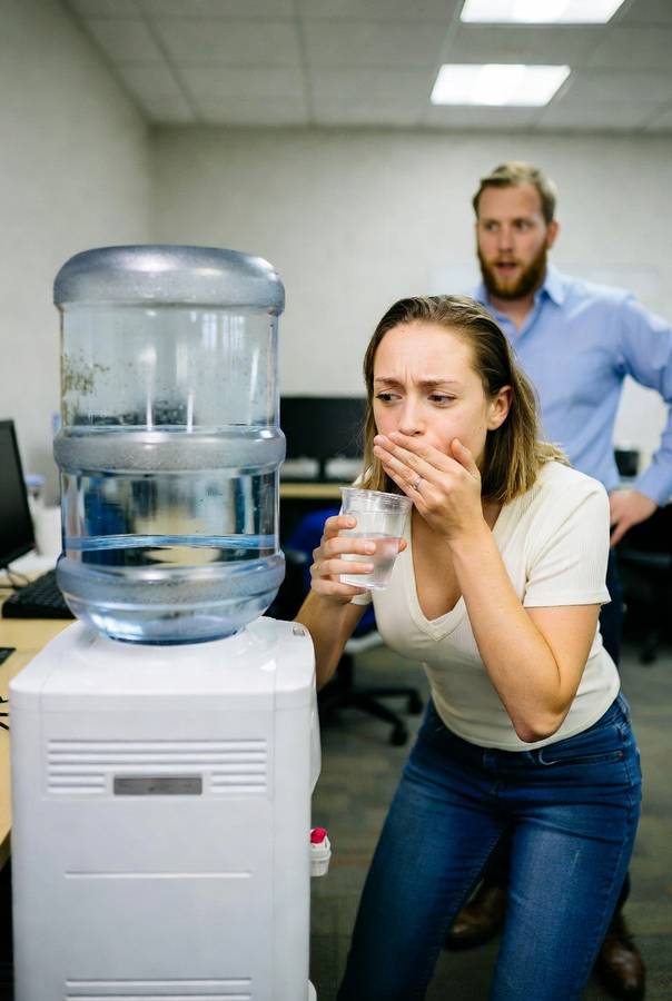 person disgusted by bio film found in 5 gallon water jug