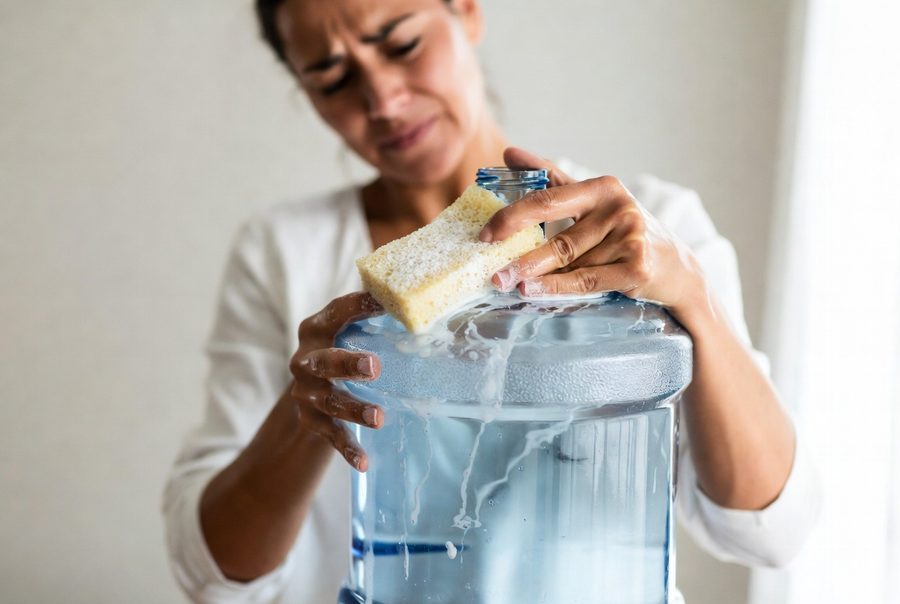 water jug being cleaned often