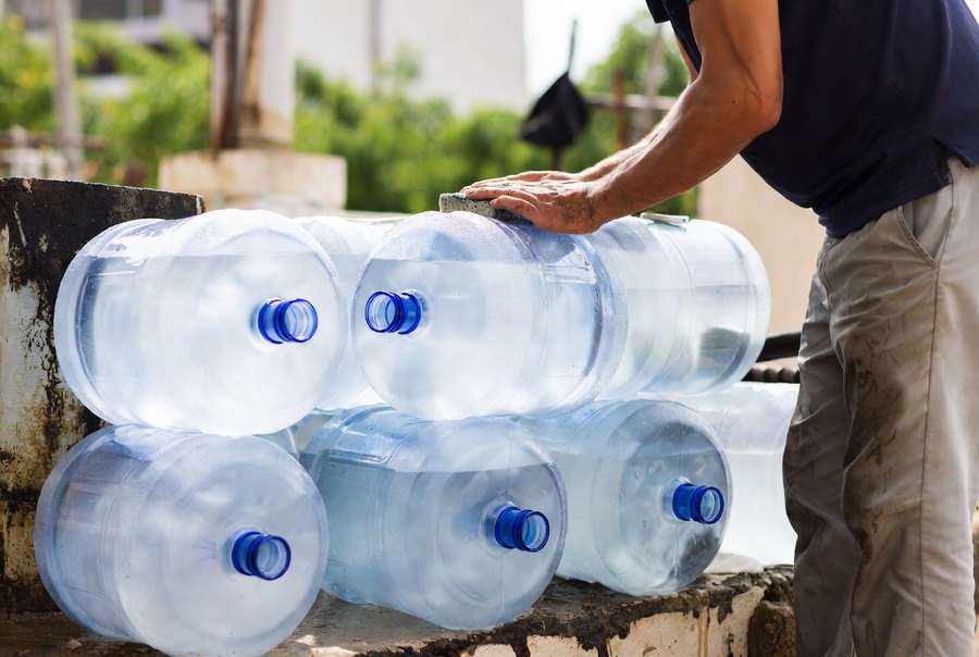 storing 5 gallon water jugs so bacteria doesn't build up in them