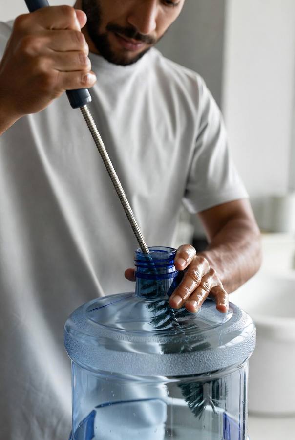 brush not effectively cleaning 5 gallon water jug