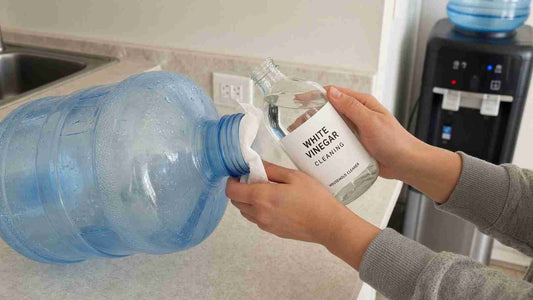 non-effective vinegar used to clean 5 gallon water jug