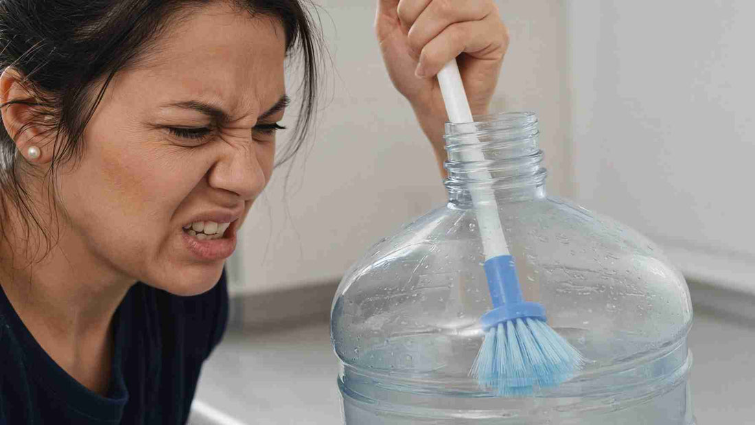 bottle brush becomes dirty after cleaning 5 gallon water jug