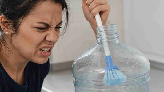 bottle brush becomes dirty after cleaning 5 gallon water jug