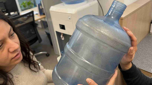 5 gallon water jug damaged after continuous scrubbing